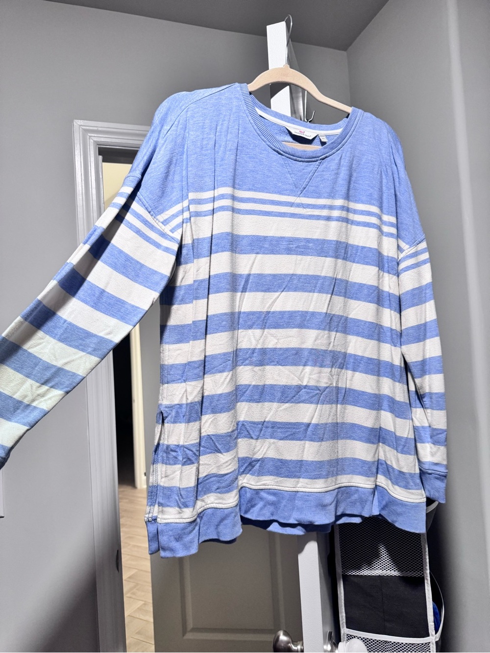 Vineyard Vines Light Blue and White Striped Long-Sleeve Shirt